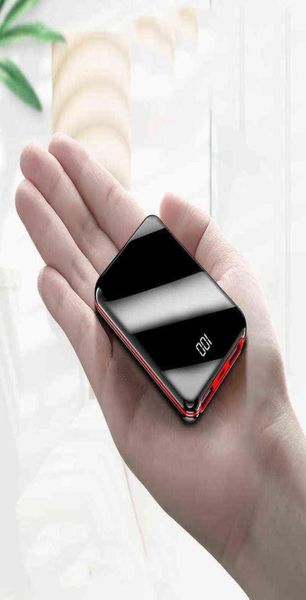 MAH MINI Power Bank Portable Charger Mirror SN Светодиодный цифровой дисплей Powerbank Внешний аккумулятор Poverbak для телефонов J2205316249727