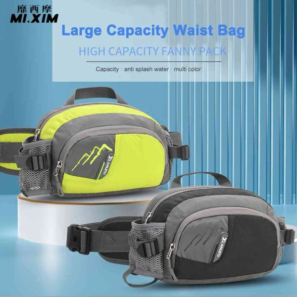 Bolsas Fanny Pack Bolsa de correia correndo bolsa de nylon sling pacote com suporte para garrafa para correr para caminhadas para hidratação para corrida