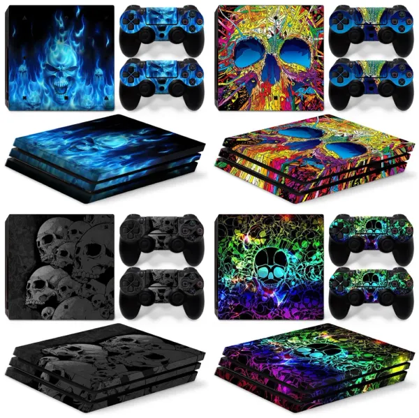 Adesivos Design de caveira para PS4 Pro Console e Controllers Adesivos para Ps4 Pro Skin Skin para PS4 Pro Vinyl Sticker