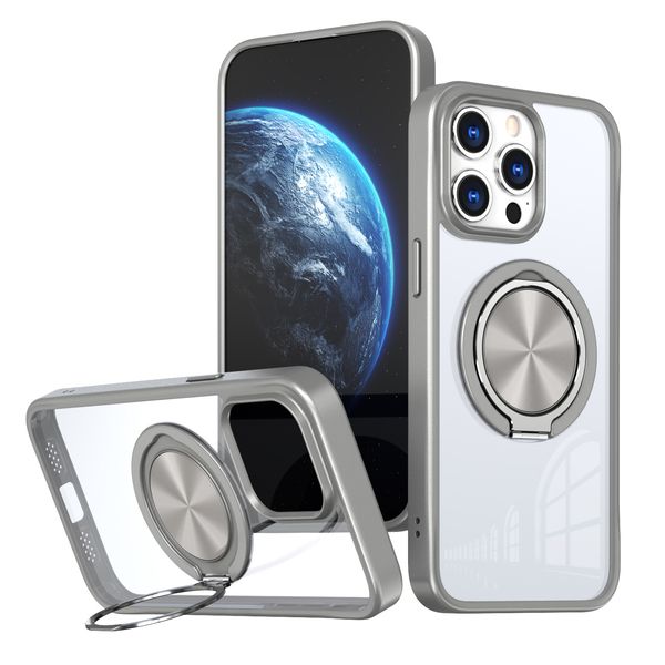 Case di telefono acrilico trasparente per Motorola Moto G Stylus 5G Gioca a pura potenza G13 G23 G53 G22 E22S E13 E13 Stippamento ad anello magnetico Shell protettivo