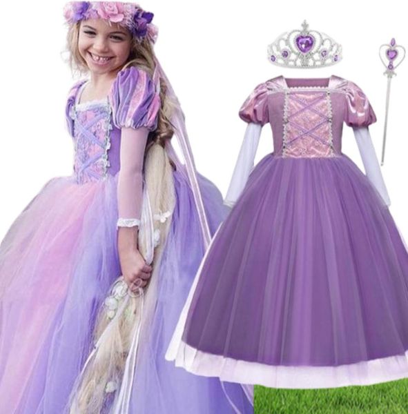 Girl039s Dresses Girls Girl COSPLAY Dress Up Halloween Tangled Fancy Princess Costume Kids Birthday Carnival Disguise Cloth7600807