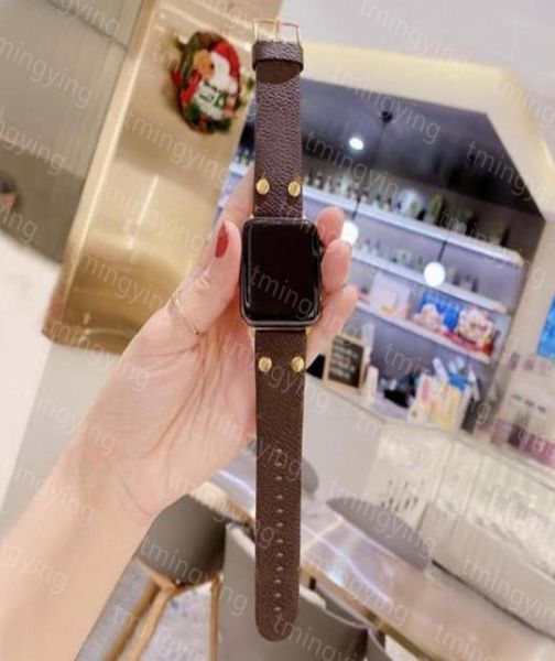 Top Designer Straps Smart Straps Fashion Watch Band para Strap 42 38 40 44 41 45 mm iwatch 5 SE 6 7 8 Ultra Relógio Band Bracelet Stripes Watchbands4435142