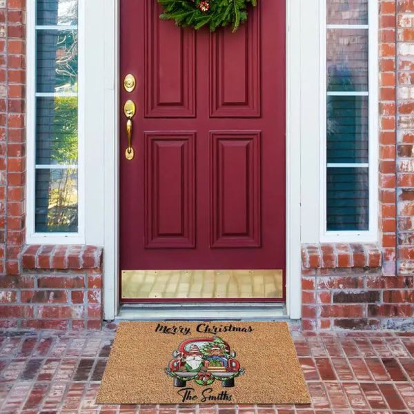 Gnome Dwarf Christmas Dervicat Delcome Sign Carpet Front Torch Rug