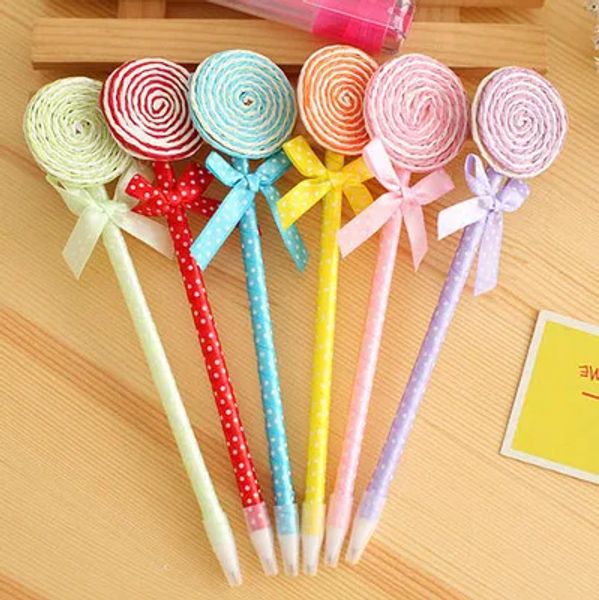 Canetas 36pcs/lote Novo escritório de canetas Lollipop e estudos de canetas de desenhos animados coloridos de moda de caneta no atacado