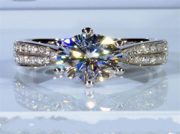 Anello di diamanti da laboratorio 3ct 925 Sterling Silver Couple Impegno anelli di fedi nuziali per Women Bridal Charm Party Jewelry9828857