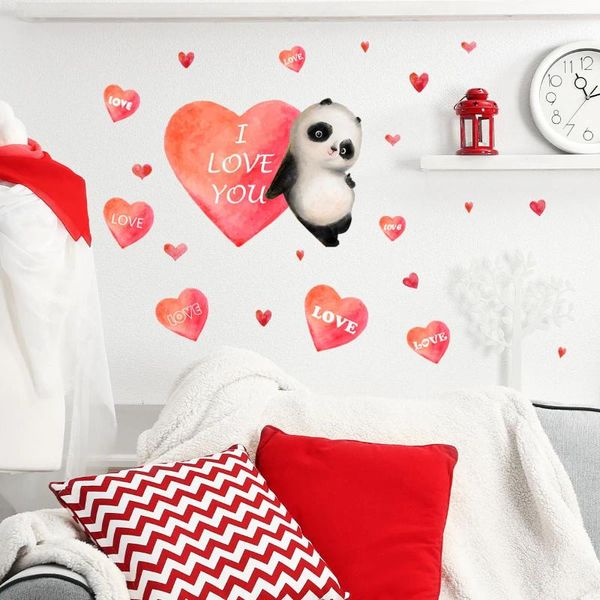 Обои 30 60 см мультфильм животные панда любовь стена наклейка детская комната