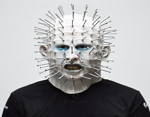 Novo Halloween Scary Pinhead Zombie Masks Hellraiser Movie Cosplay LaTex Adult Party Masks para Halloween7973888