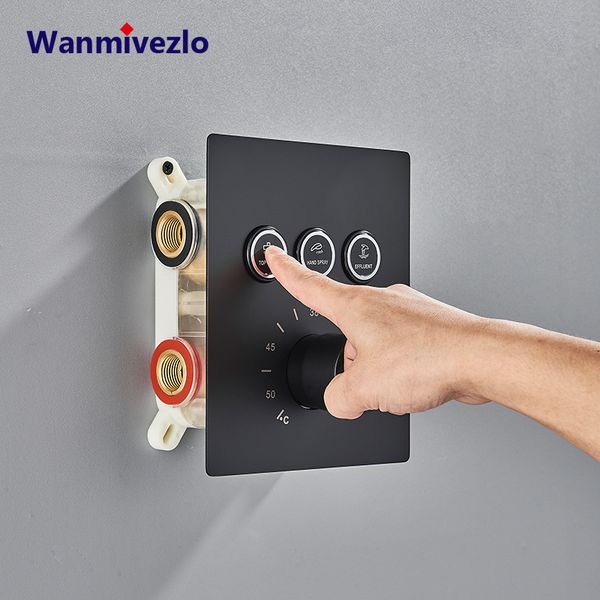 Wanmivezlo 3 -Wege Thermostatische Mischventil Badezimmer Badezimmer versteckte eingebettete Box Duschhahn Spulen Temperaturregelventil