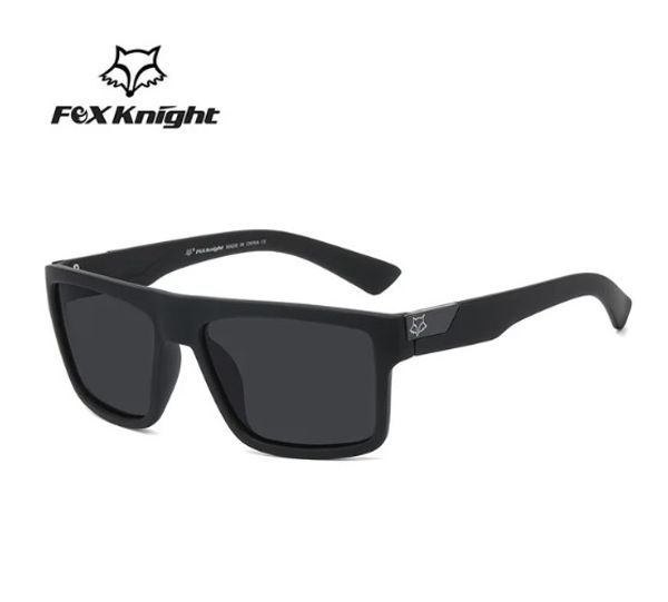 Nuova Fox Black Model Knight Square Occhiali da sole di alta qualità, protezione UV400