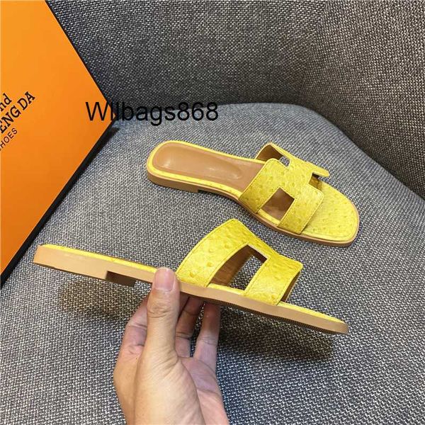 Mulheres Home Oran Paris Slippers Adequado para Flippers Amarelo de Espina de Ovelha para Moda de Verão Moda de verão