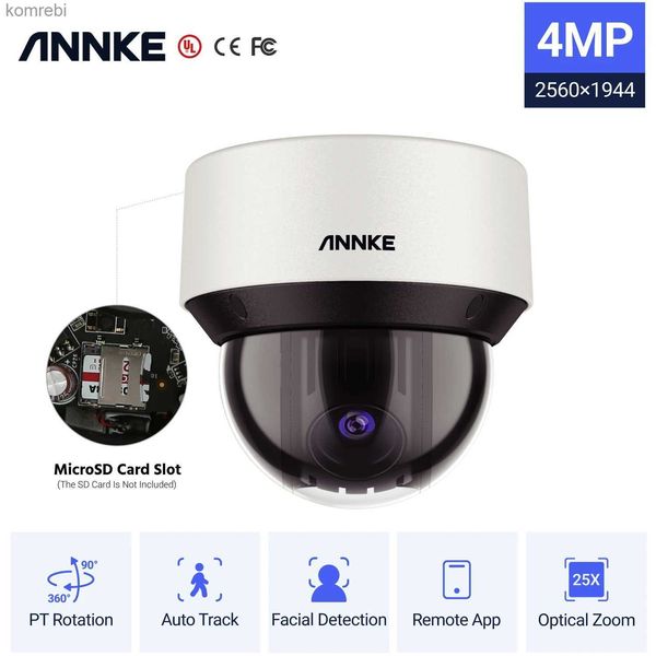 PTZ Câmeras Annke CZ500 25 x Rede de Infravermelho de Zoom óptico PTZ Câmera 4MP Ultra HD Poe Câmera de segurança Smart Home Color Night Vision IP66 Câmera C240412