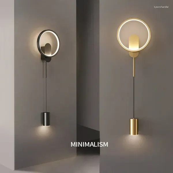 Wandlampen nordische LED -Lampe Design einfache Luxuslichter für Korridor Schlafzimmer Wohnzimmer Hintergrund El Indoor Home Decorative Armaturen