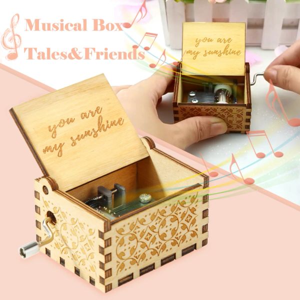 Rotierende Tänzer gravierte Musikschachtel Geburtstagskräfte Schmuckkoffer Vintage Music Box Party Requisiten Mini für Souvenirs Dekorationen