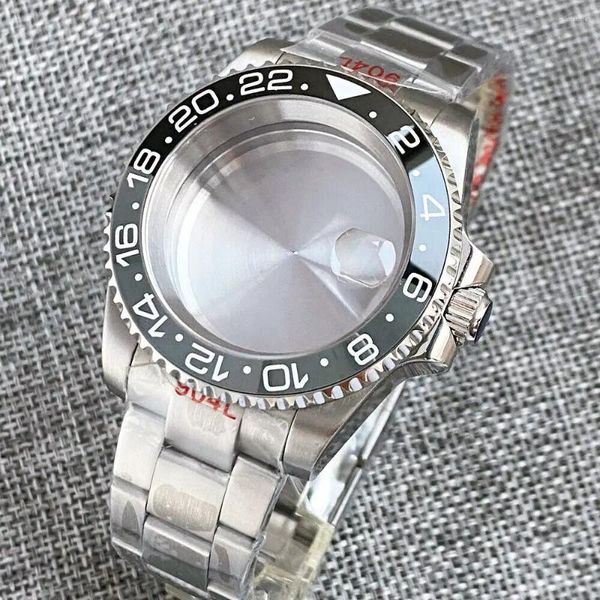 Начатые часы 40 -миллиметровые чехлы для наблюдения 20 мм ремня черная/синяя серая рамка Fit NH35 Pt5000 Движение светящиеся руки