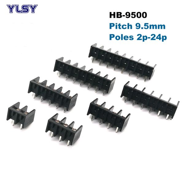 50/25pcs Pitch 9,5 mm Vite barriera Terminate Blocco HB-9500 Pin dritto 2/3/4/5/6/7/8P Connettore Morsettiera 25A 12AWG 4mm²