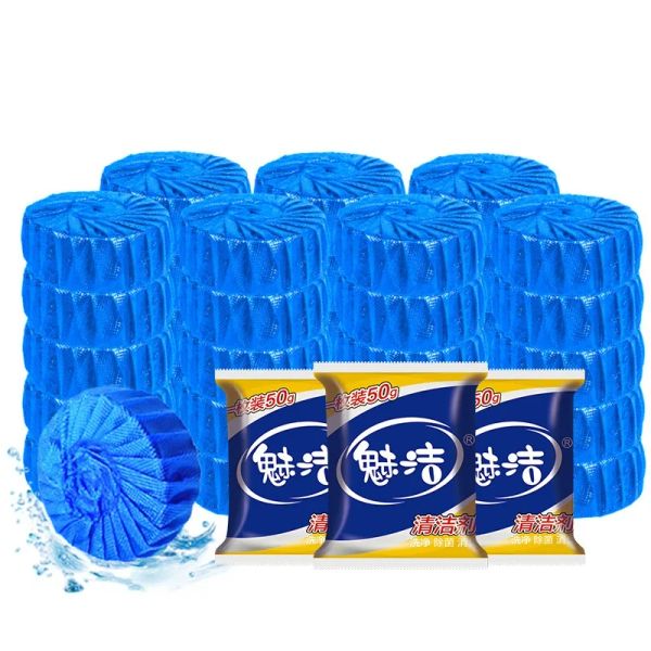 1 Beutel Toilettenschüssel Reiniger Automatische Toilettenreiniger Deodorizer Toilettenreiniger Bad Lieferungen Badezimmer Erfrischer blau Blase