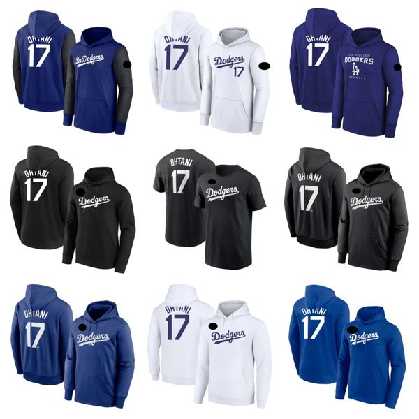 Los Angeles'''Dodgers''Baseball Hoodie Männer Hoody Kapuze-Sweatshirt hochwertiger Pullover Langarm 17 Ohtani T-Shirt mit Kapuze mit Kapuze-Blaublau