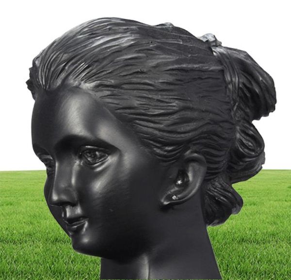 Boutique Counter Black Resin Lady Figure Display Bust Stand Gioielli Porta per pendenti per collana 6895442