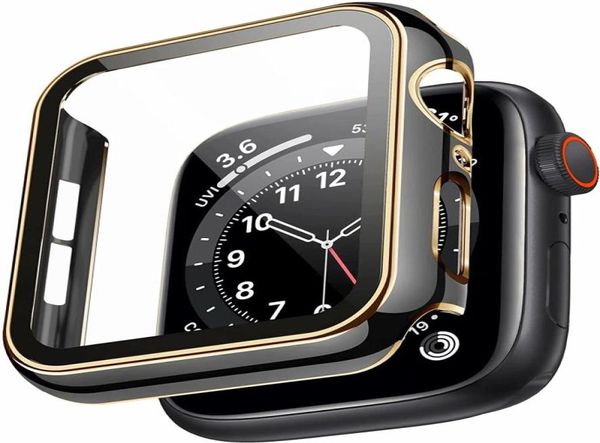 Capa para assistir estojo 45mm 41mm PC Vidro temperado para relógio Iwatch Series 7 Case4389652