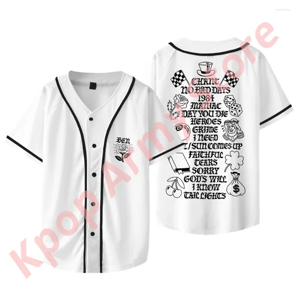 Erkek Tişörtleri Macklemore Ben Tour Madch Beyzbol Ceket Logosu Tee Kadın Erkek Moda Günlük Kısa Kollu