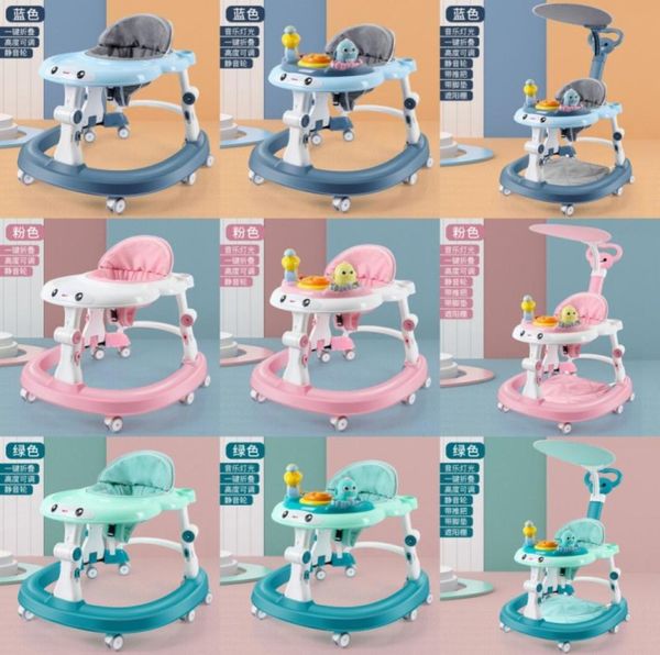 Baby Walker con 6 ruote a rotazione mute Anti Rollover Multifunzionale Walker Sedile Aiuto Assistente Assistente Toy 976 D33028967