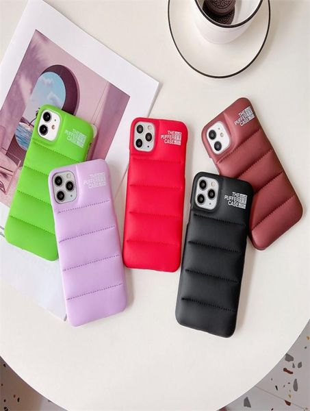 Case di telefonia mobile per iPhone X XS 11 12 13 13PRO 13 Pro Max Cute Luxury Down Soft Touch Jacket 3D Copertura protettiva ANTISCRA2639770