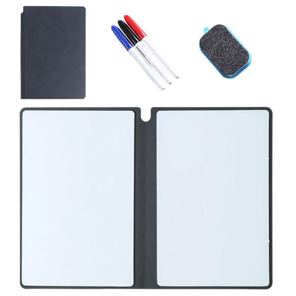 Whiteboard Mini Whiteboard 3 Farbmarker Trockener Schools Office to do listet Schüler PU Leder Cover löschbares Notizbuch Whiteboard Notizen