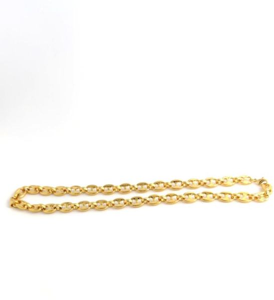 Men039s sólido 14 K amarelo ouro fino gf colar de caráter solar Chain Link Chain 24quot 10mm Aniversário Valentine Prese