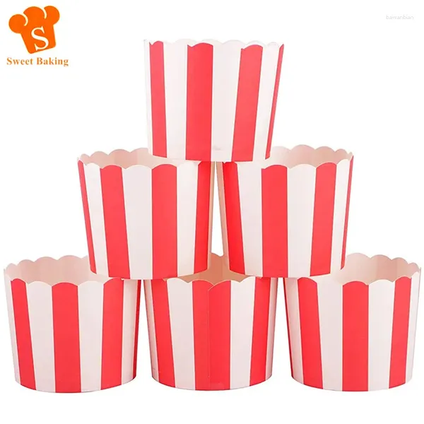 Moldes de cozimento 50pcs Copo de papel Cupcake Liners Muffin Case de sobremesa Decorações de bolo para festas de aniversário do dia dos namorados