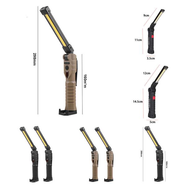 Neues tragbares magnetisches Licht USB -wiederaufladbare COB -LED Faltbare flexible Taschenlampe Notfallinspektion Arbeitslichter