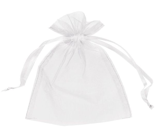 200pcs beyaz organze çantaları hediye torbası düğün iyiliği çantası 13cm x18 cm 5x7 inç 11 renk fildişi altın mavi7671063