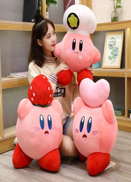 Jogo Kirby Adventure Kirby Plush Toy Chef Strawberry Style Doll Soft Aimmas de pelúcia Toys para crianças Presente de aniversário decoração6989108