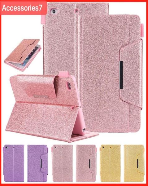 Luxus Glitzer Bling Magnetic Flip Wakesleep Leder Brieftasche Kartenhalter Stoßdichter Hülle für Apple iPad 5 6 Luft 2 Mini6428050