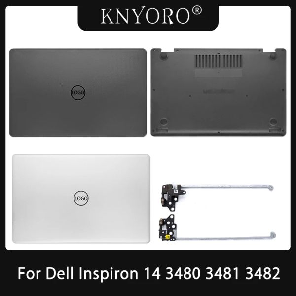 Frames neu für Dell Inspiron 14 3480 3481 3482 Laptop LCD -Abdeckungskoffer Untererer Scharniere Scharniere Black Silver Top Deckel Housing