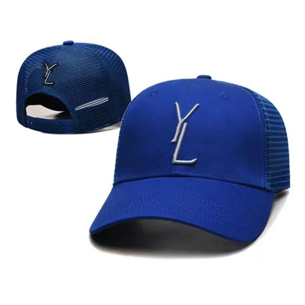 YSL Cap Hot Designer Cap letra de cor sólida Y l Hat de moda Temperamento Match Style Ball Caps Men Mulheres Caps de beisebol preto