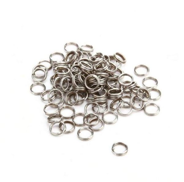 1000pcs de aço inoxidável Pesca Split Rings Lures de arco de anel sólido 7mm 150lbs7629668