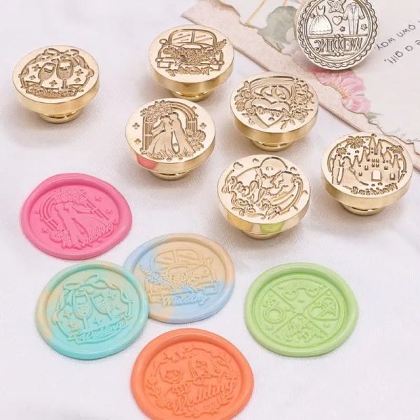 Hochzeitsserie Wachs Seal Stamp European Fire Paint Seal Wachs Stempel DIY Scrapbooking -Umschläge Hochzeitseinladungen Cardstools