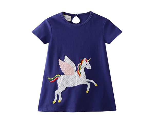 Designer per bambini abiti da ragazza girl abito da ragazza estate con animali di unicorno Appliques abito da festa per bambini europeo in stile americano baby gi7211180