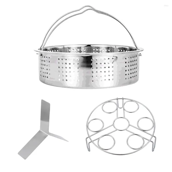 Doppelkessel 3PCS/Set Haltbares Kochzubehör Rostfeste Heimküche mit Trenner Pot Griff Dampfer Basketrack Professional