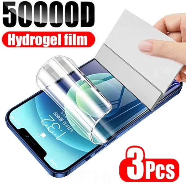 3pcs Filme de hidrogel para iPhone 13 12 11 14 Pro Max 13Mini 12Mini Screen Protector para iPhone XS Max XR x 7 8 14 Plus SE Not Glass