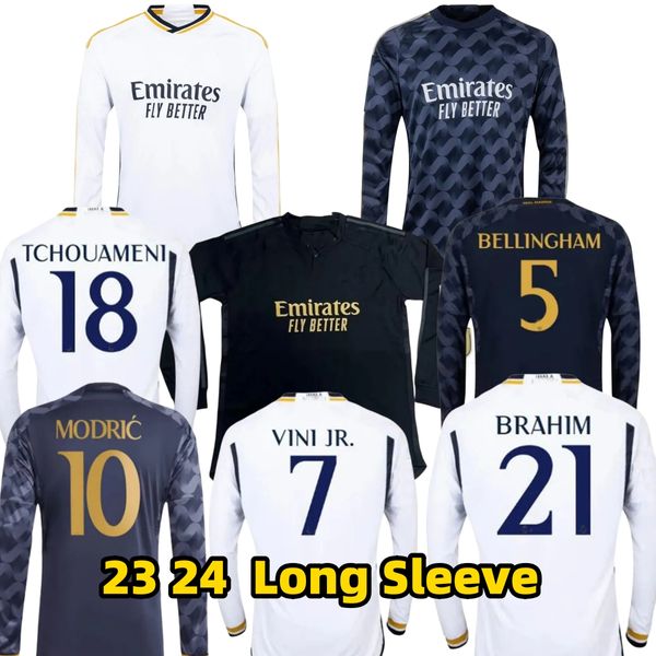 23 24 Real Madrids Langarm Fußball -Trikot Bellingham 2023 2024 Modric Alaba Vini Jr Shirt Rodrygo Valverde Tchouameni Arda Guler Kroos Männer Fußballuniform