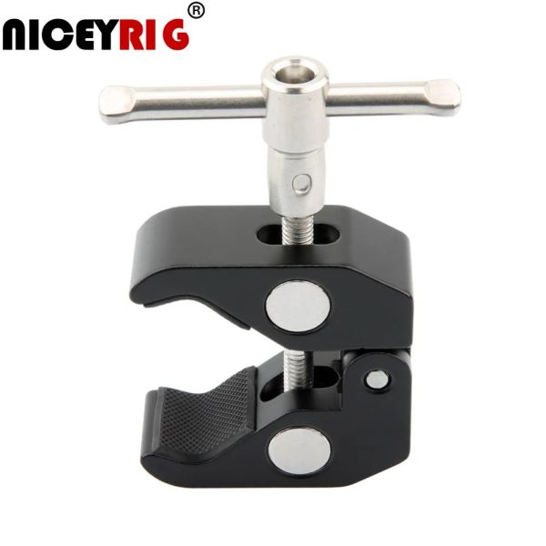 TRIMIPODI Porta morsetto Tripode Niceyrig Fancelletta per morsetto di regolazione ad asta da 54 mm per treppiedi a biella da 25 mm gabbia da 15 mm a biella evf monitor