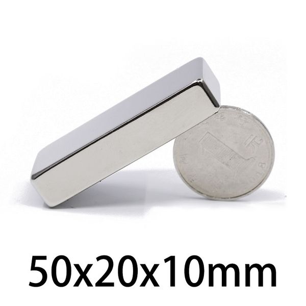 1/2/5pcs 50x20x10 мм супер сильный неодим N35magnets Блок Постоянный магнитный магнитный магнитный магнит 50*20*10 мм магнитный лист