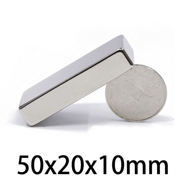 1/2/5pcs 50x20x10mm Süper Güçlü Neodimyum N35Magnet Blok Kalıcı Mıknatıs Güçlü Manyetik 50*20*10mm Manyetik Sac