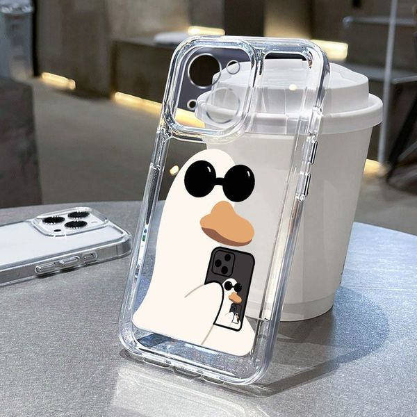 Capa de telefone de pato fofa para Samsung Galaxy A14 A34 A54 5G A52 A52S A32 A13 A33 A53 S24 S23 Ultra S22 Plus S21 S20 Fe Nota 20