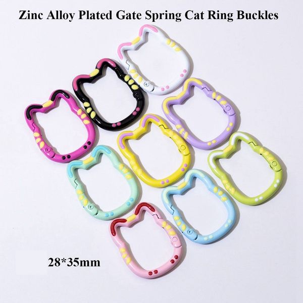 Fivela de primavera de gato multicolor palma 28*35 mm de lagosta de chaves de chave de palmada para jóias que fabricam o anel -chave do anel nó