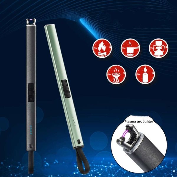Neue Puls Flameless USB -Ladungsplasma Elektrischer Lichtbogen leichter Küche ohne Gas Range Außenwinddichte Zündung mit Hangschnur