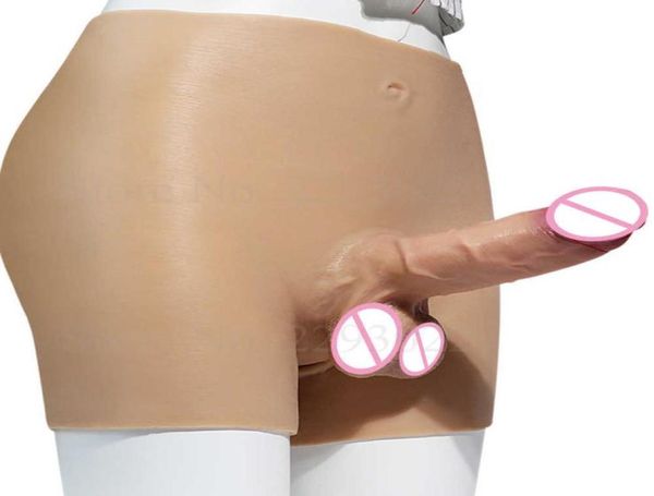 Silikon strapon yapay penis elastik külot gerçekçi yapay penis giyim pantolon mastürbasyon cihazı kadın lezbiyen kayış üzerinde penis seks oyuncak 211409374