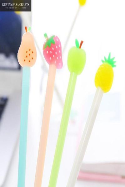 4 pezzi gel di frutta gel penna carina penna stazionaria stazionaria kawaii rifornimenti per la scuola inchiostro fornitori di ufficio stazionario per ufficio ufficiale 9572045