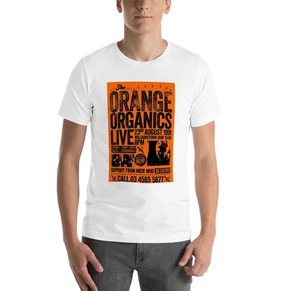 Новая пугволл-апельсиновая органическая футболка ретро-футболка аниме-футболка на заказ